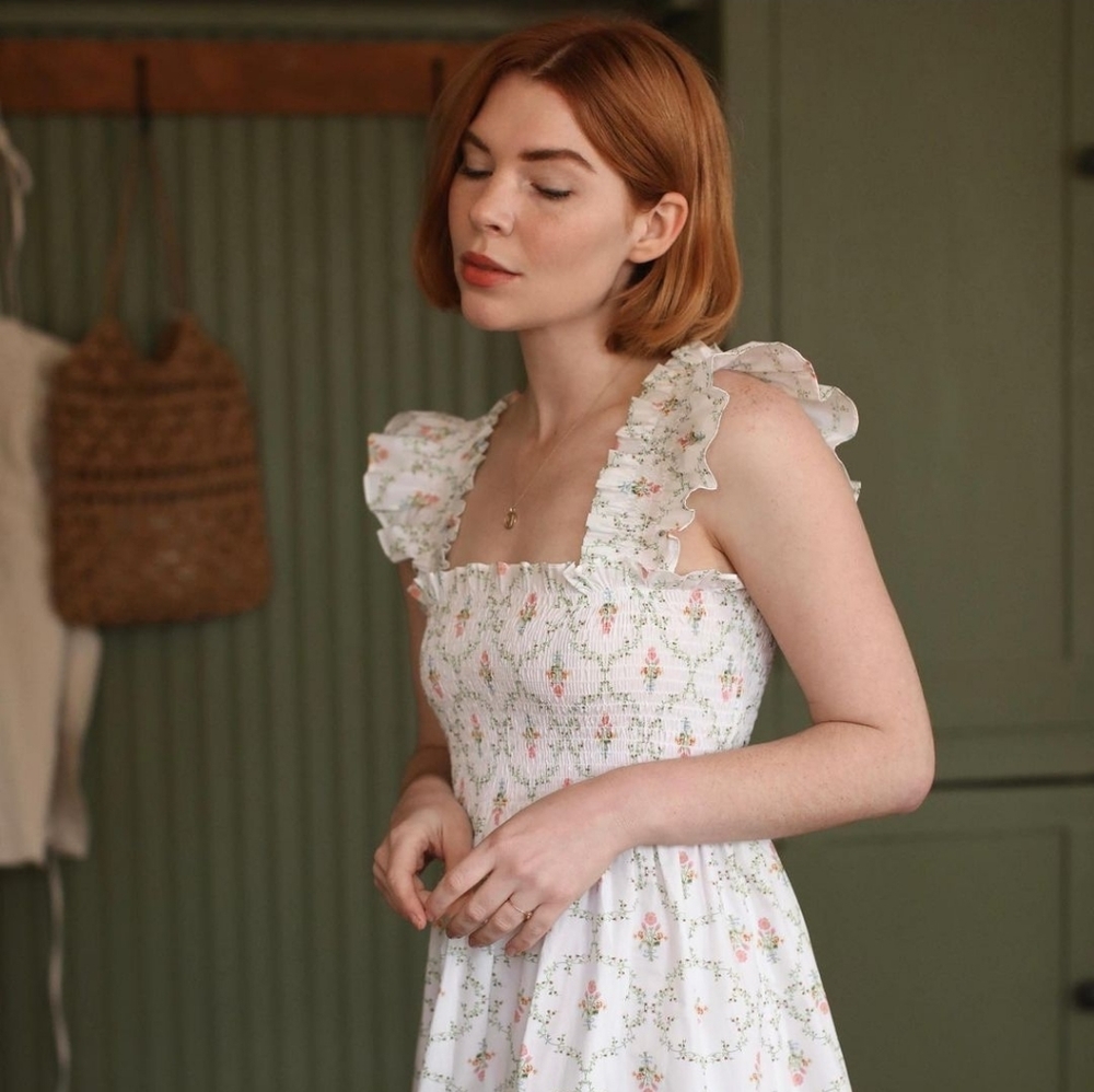 Hill House Ellie Nap Dress S in Trellis